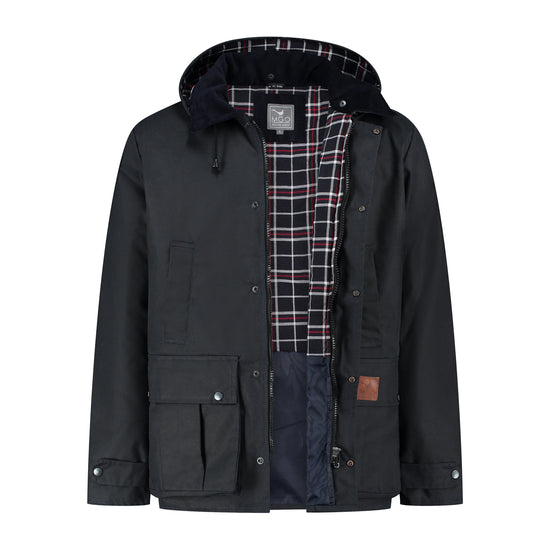 Brandon Wax Jacket Navy CVO